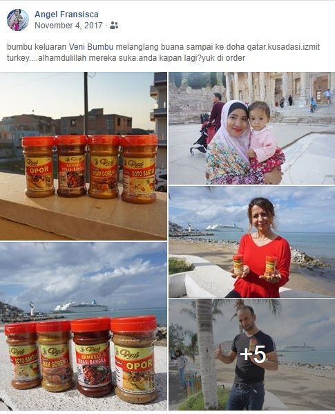 Testimoni Para Pelanggan Produk VenI Bumbu Dari berbagai Tempat (dok. Veni)
