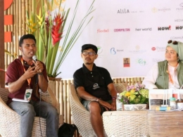 Nando Watu (kiri) menjadi peserta dan pembicara di ajang Event Internasional, Ubud Food Festival (UFF) 2018 pada pertengahan April lalu (foto Nando)