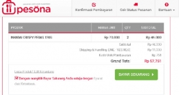 Notifikasi Pemesana Produk Kuliner Pesona Dengan Mudah Menjangkau Oleh-oleh Nusantara I screenshot pesonanusantara.co.id