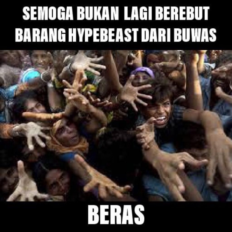 Berebut beras (meme olahan pribadi)