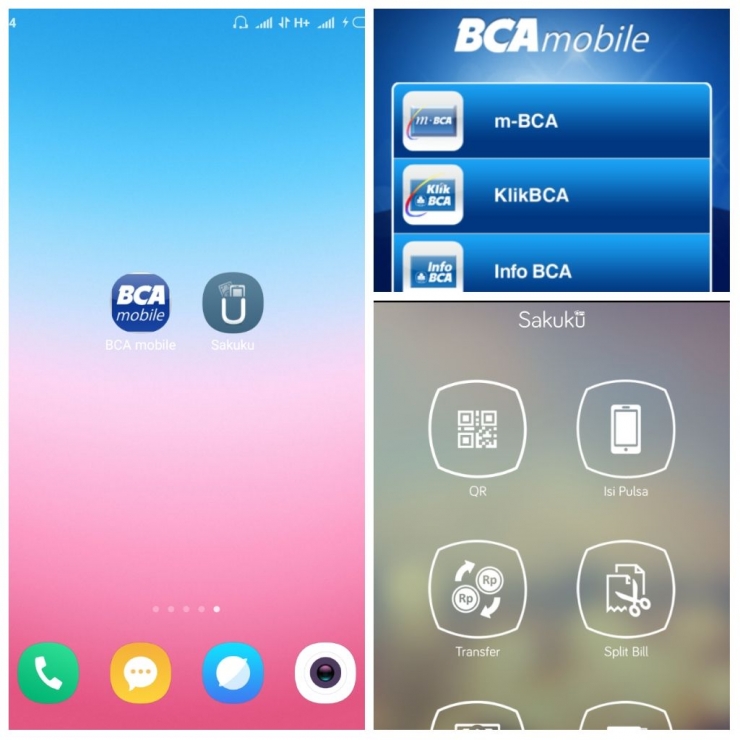 Aplikasi BCA Mobile dan Sakuku (Dok. Pribadi)