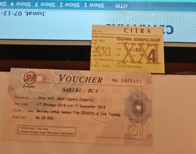 Voucher Rp 25 ribu tuk nonton film di Citraland Mal Grogol. (Foto Ganendra)