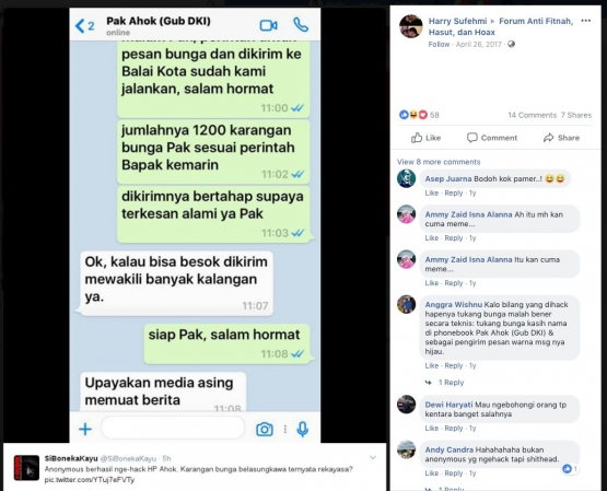 Screenshot Fanspage Facebook Forum Anti Fitnah Hasut dan Hoaks