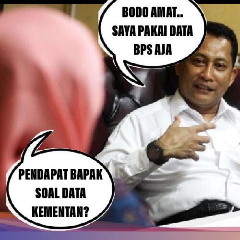 Pilih data BPS (meme editan pribadi)