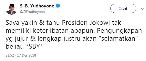 akun Twitter SBY