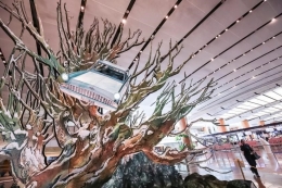 Sumber: Changi Airport, Instalasi The Whomping Willow, Terminal 2.