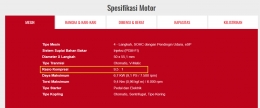 Gambar Screenshoot Spesifikasi Mesin Sepeda Motor Saya (sumber spesifikasi: www.astra-honda.com)