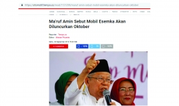 Pertanyaan Cawapres terkait Esemka | sumber gambar: SS tempo.co