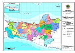 Peta Administratif Provinsi Jawa Tengah, Sumber : Pusdataru Provinsi Jawa Tengah