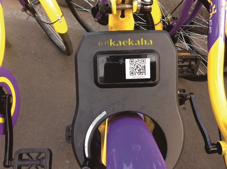 QR Code di bagian belakang sepeda (Foto : @kaekaha)