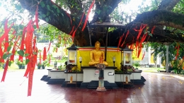 Patung Buddha di bawah pohon Bodhi (Dokpri)