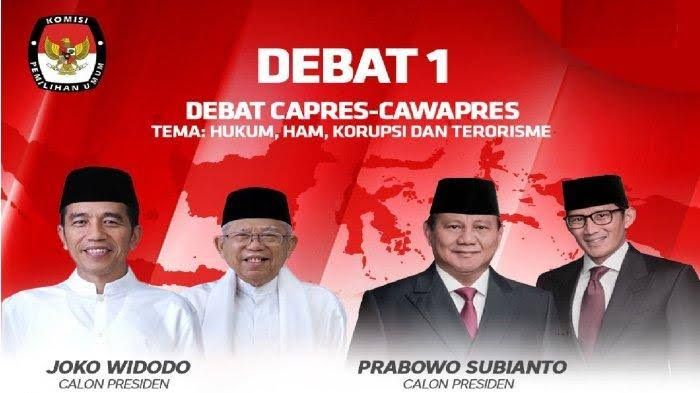 Debat Capres 2019 perdana Capres Jokowi vs Capres Prabowo / tvone
