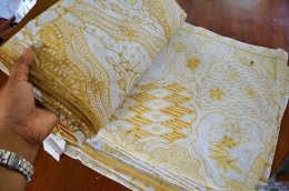 Penampakan Batik Setengah Jadi di Batik Kalimosodho (Dokumentasi pribadi)