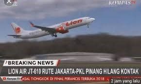 Gambar 1.1  Kecelakaan Lion Air JT610  (Sumber: kompas.com)