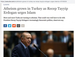 Berita Atheisme di Turki Karena Erdogan (Deutsche Welle) | tangkapan layar pribadi