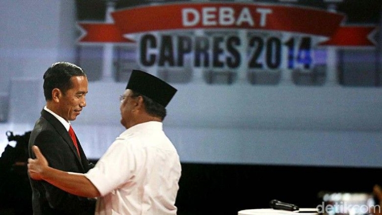 Jokowi dan Prabowo saat debat Pilpres 2014 (Foto: Grandyos Zafna/detik.com)