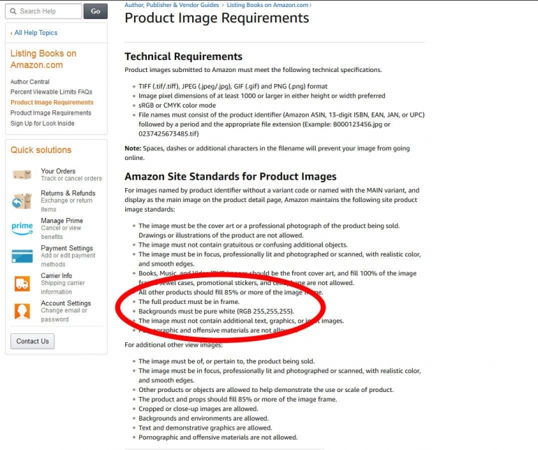 Amazon Image Requirements