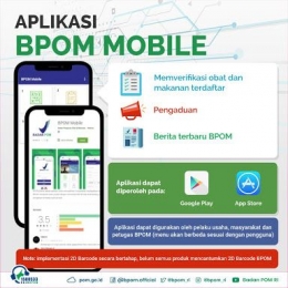 Aplikasi BPOM Mobile (sumber : wwww.twitter.com/BPOM_RI)