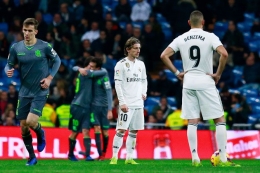 Luka Moric dan Karim Benzema, minim gol di musim ini/Foto: Rediff.com