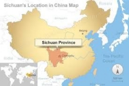 Gambar peta Sichuan. (Chinahighlights)