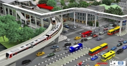 Rencana integrasi JPO dari Stasiun LRT Velodrome ke Halte Pemuda Rawamangun. (Foto: Amad S)