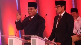 Prabowo dan Sandi di debat Capres [Foto: Angga Bhagja Nugraha/Warta Kota]