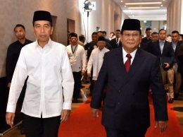 Jokowi dan Prabowo jelang debat perdana. (Sumber foto: detik.com)