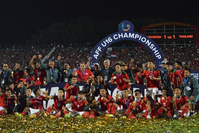 Timnas Idonesia U-16 saat juara Piala AFF U-16 2018 di Sidoarjo (https://www.topskor.id)