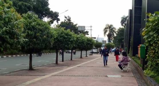 trotoar lebar tapi sepi (aktual.com)