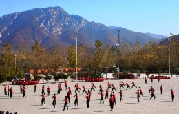 Para siswa sedang berlatih kungfu (dokpri)
