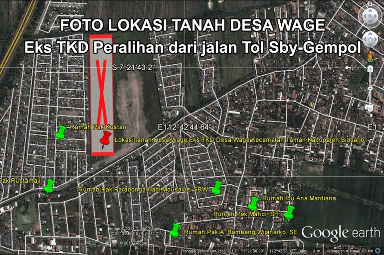Gambar peta: Wage Bersatu via Google Maps.
