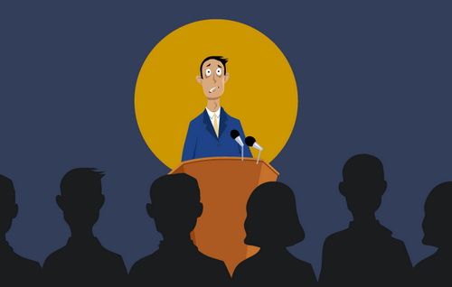 Peran percaya diri dalam public speaking. | ilustr: online.king.edu