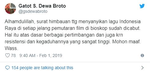 Isi Twitter Pak Gatot. Sumber Twitter Gatot S Dewa Broto @gsdewabroto
