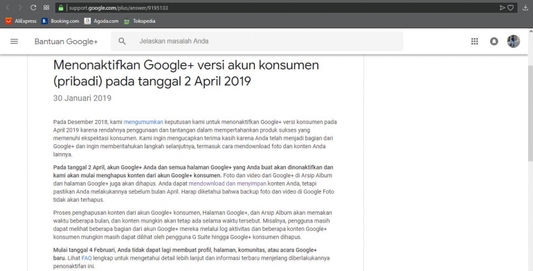 Sumber : tangkapan layar pada google+