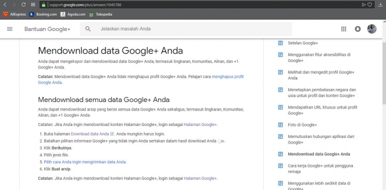 Sumber : tangkapan layar pada google+