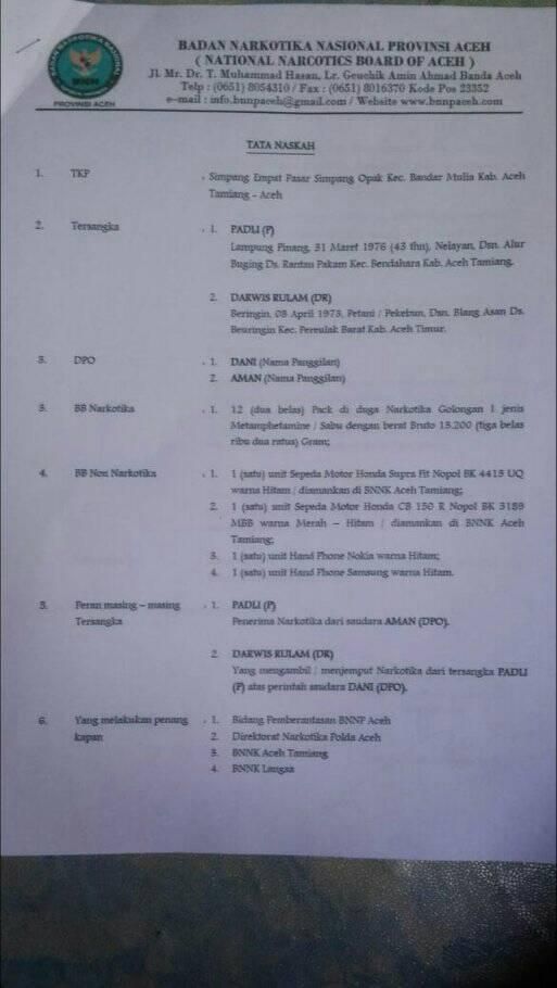 Data Tentang Kasus Shabu