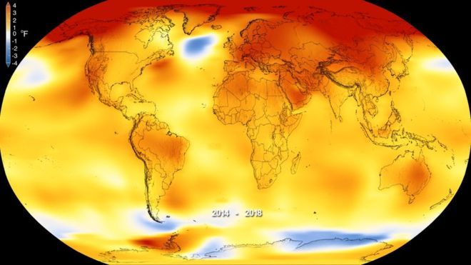 Anomali cuaca periode 2014-2018. Sumber : NASA