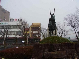 Salju yang turun di Hikone, Prefektur Shiga (dokpri)