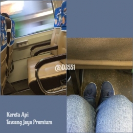 Jarak kaki di Kereta Api Tawang Jaya Premium | dok pribadi