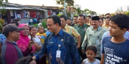 Danramil 03/GP Hadiri Kunjungan Gubernur DKI Jakarta Beri Bantuan Korban Kebakaran Tomang