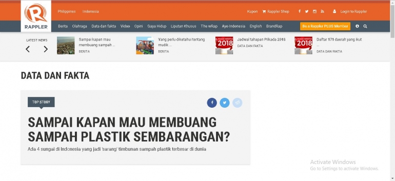 Rappler.com, salah satu media online di Indonesia yang menerapkan prinsip jurnalisme multimedia