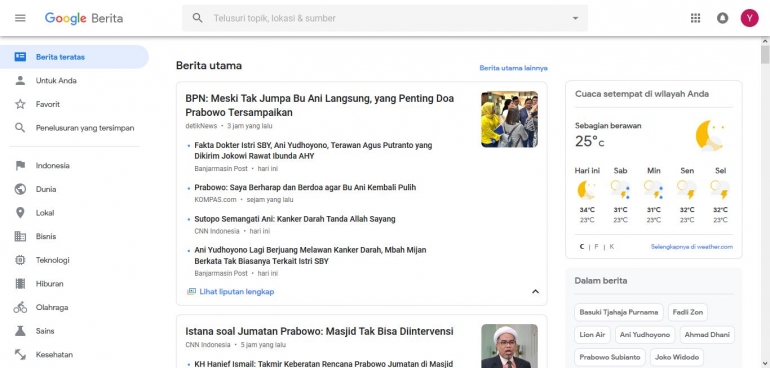google news sebagai contoh news agregator