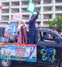 Ketua Harian PHRI BPD Prov.Banten GS Asok Khumar turun langsung memimpin parade (dokpri)