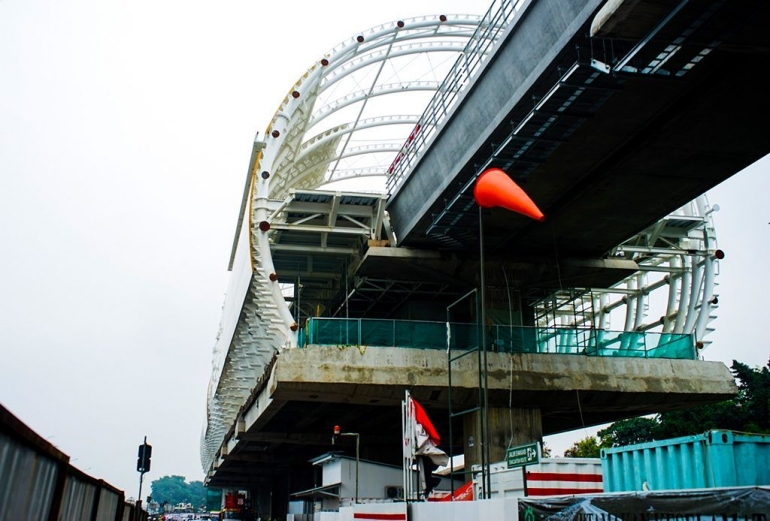 Pembangunan stasiun LRT | Foto: lrtjabodebek.com