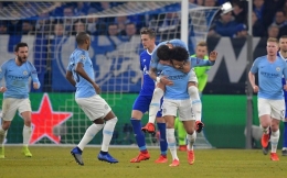 Selebrasi City untuk gol ketiga saat bersua Schalke di 1st leg UCL 2018/19. (Telegraph.co.uk)