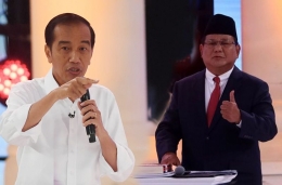 Kolase Debat Capres Jokowi dan Prabowo/ Diolah dari TheJakartaPost.com dan TribunNews.com