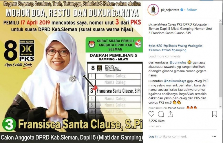 Tangkapan Layar akun instagram DPP PK Sejahtera