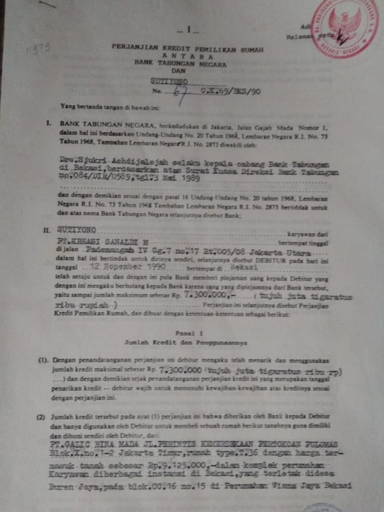 Dokumen akad kredit saat pengambilan rumah KPR BTN (dok Nur Terbit)