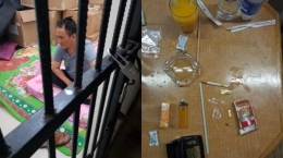 Andi Arief dan sejumlah barang bukti yang ditemukan di lokasi kejadian (Gambar: tribunnews.com)