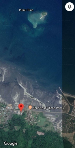 Lokasi Pulau Tuan vs Mesjid Indra Purwa via GoogleMap